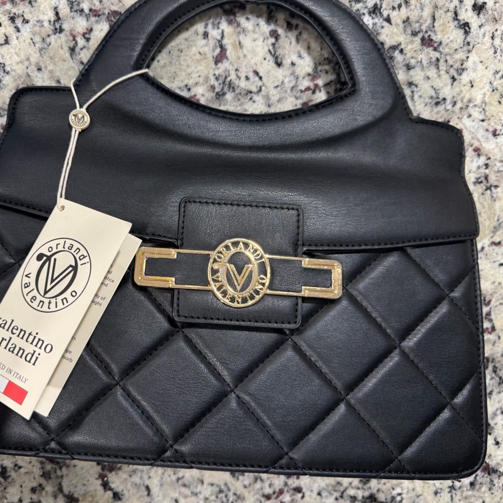 Valentino Orlandi Vegan Leather Quilted Crossbody Bag - Picture 3 of 16